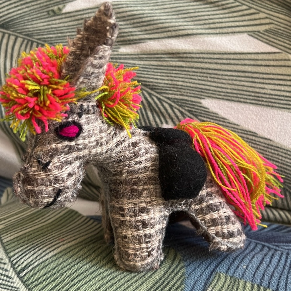 Folk art fabric Donkey